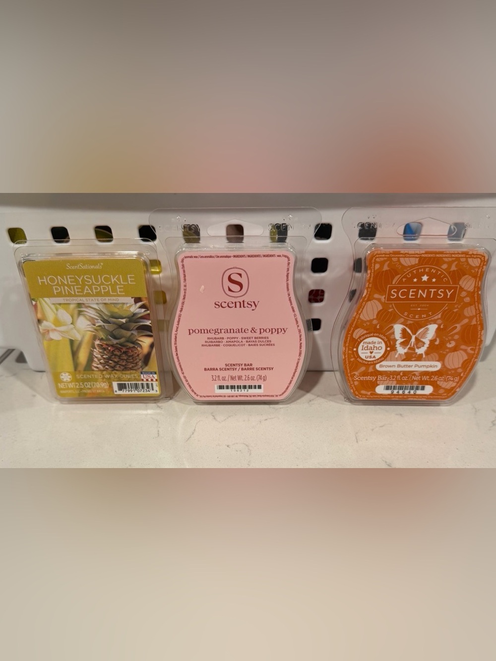 Scentsy Pomegranate & Poppy Wax Bar and 2 more scents